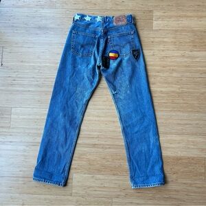 ICONS Objects of Devotion x LEVI'S Vintage 501 Jeans Size 28 Distressed Patches‎